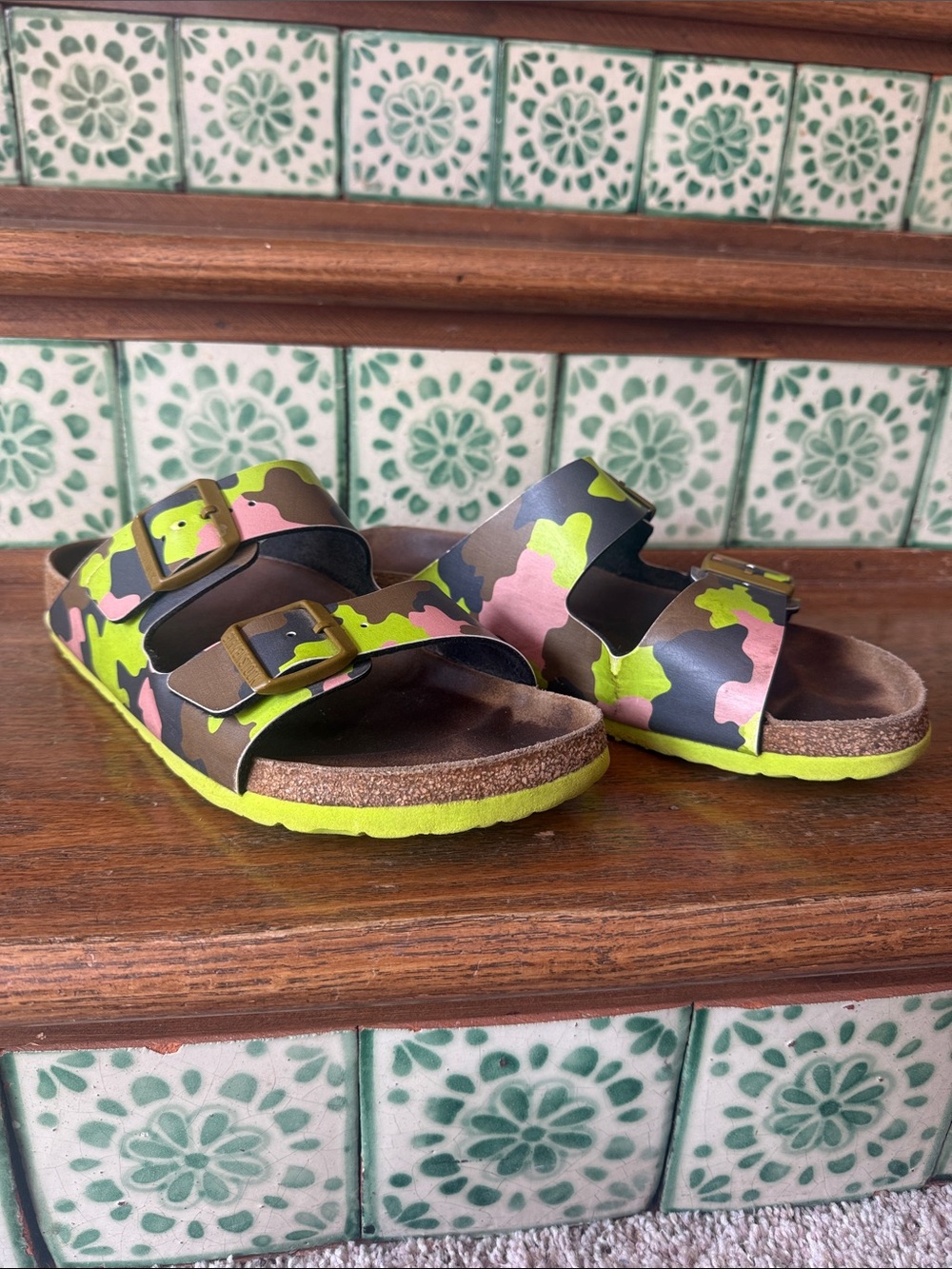 Birkenstock bright camo print sandal size 41 (used)